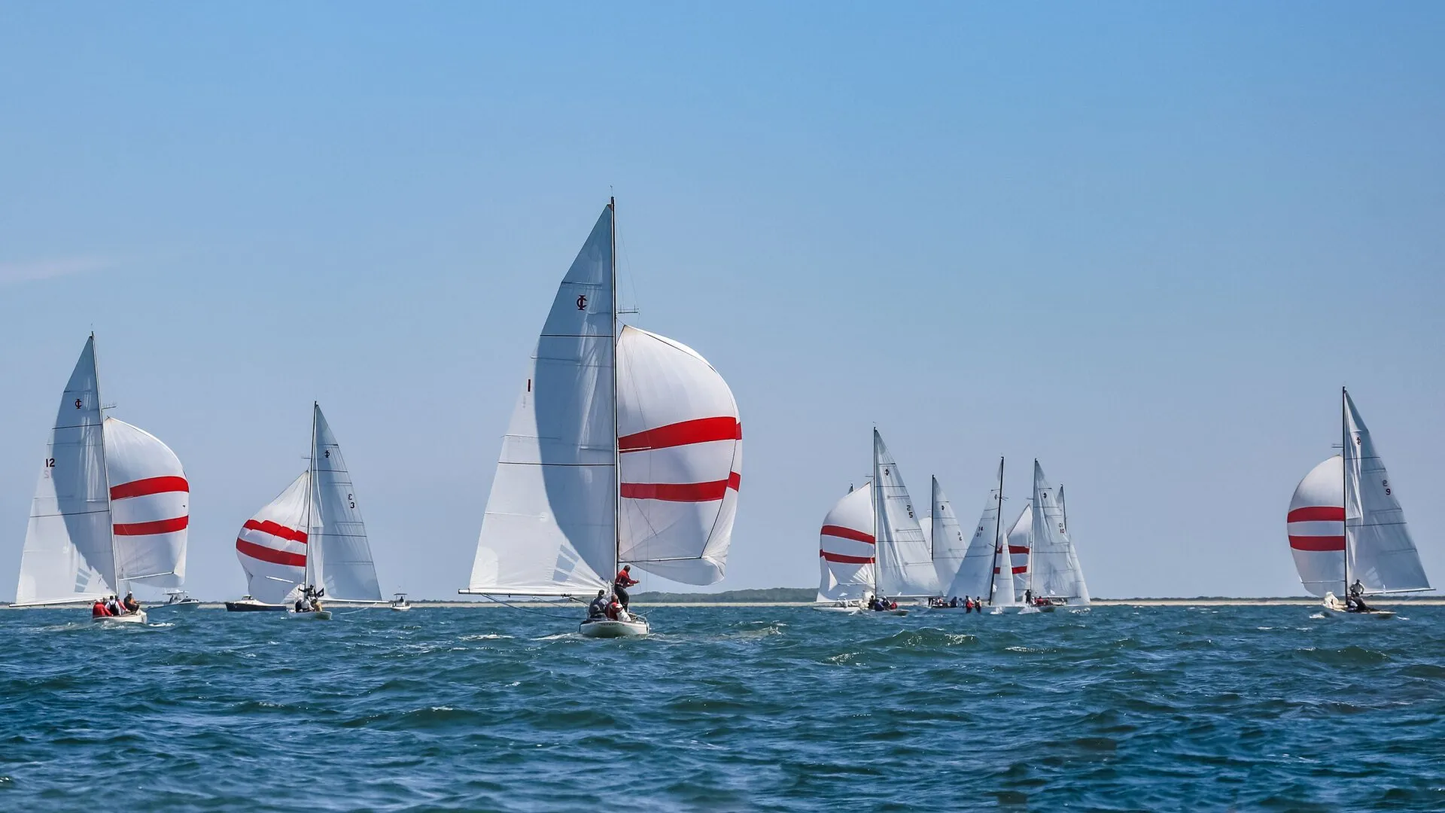 Red and White Sails